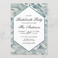 Beach Sea Glass Aqua Bachelorette Party Invitation