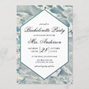 Beach Sea Glass Aqua Bachelorette Party Invitation