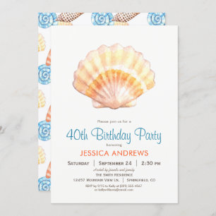 Beach Seashell Anniversaire Fête Invitation