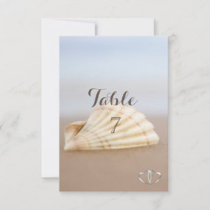 Beach Seashell, Cartes de Table Coeur