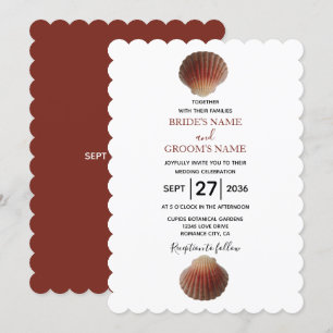 Beach Seashell Clams Invitations de mariage