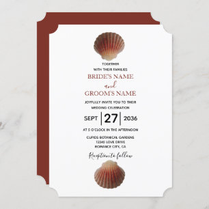 Beach Seashell Clams Invitations de mariage