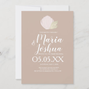Beach Seashell Pampas Muet Faire-part de mariage