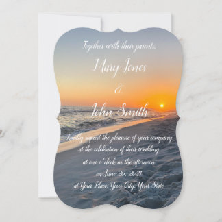 Beach Sunset Faire-part de mariage personnalisable