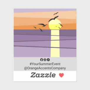 Beach Sunset Stylisé ・ Étiquette d'événements d'ét