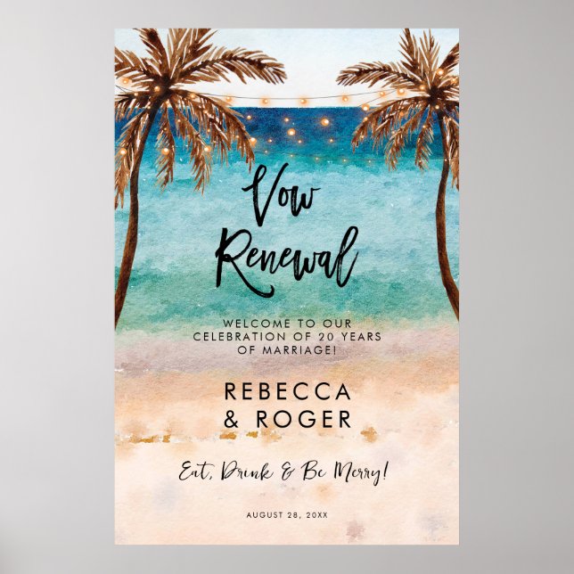 beach vow renouvellement party affiche d'accueil (Devant)