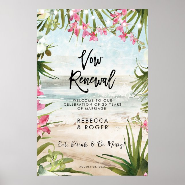 beach vow renouvellement party affiche d'accueil (Devant)