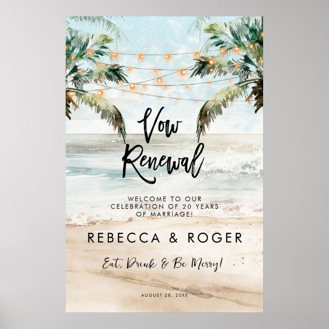 beach vow renouvellement party affiche d'accueil (Devant)