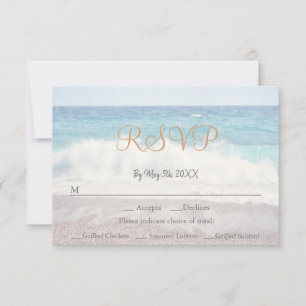 Beach Waves Beach Carte de mariage à thème en bord