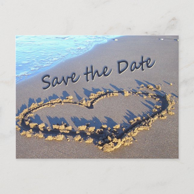Beach Wedding Enregistrer la date cartes postales (Devant)