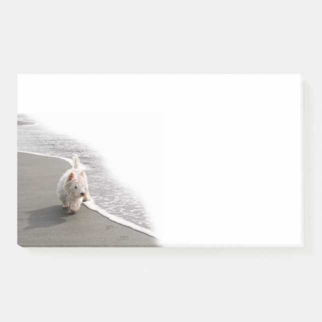 Beachcombing Westie Photo 10x6 Post-it Notes (Devant)