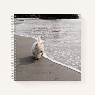 Beachcombing Westie Photo 8x8 Journal Carré