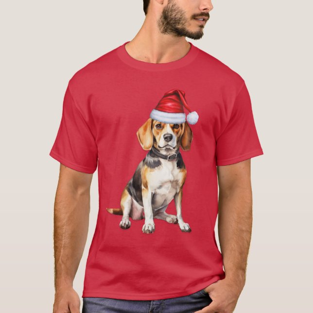 Beagle Amoureux des chiens Funny T-shirt Noël (Devant)