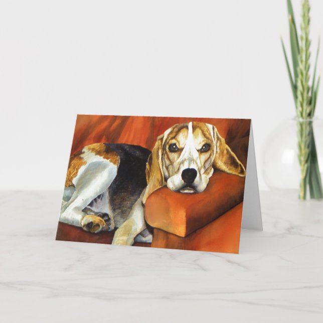 Beagle, carte de voeux (Devant)