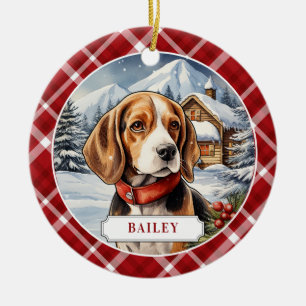 Beagle Cercle en céramique ornement