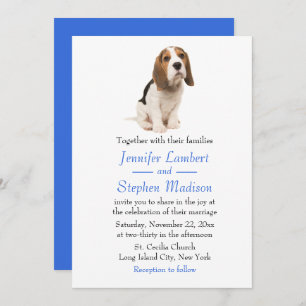 Beagle Chien Chien Bleu Faire-part de mariage