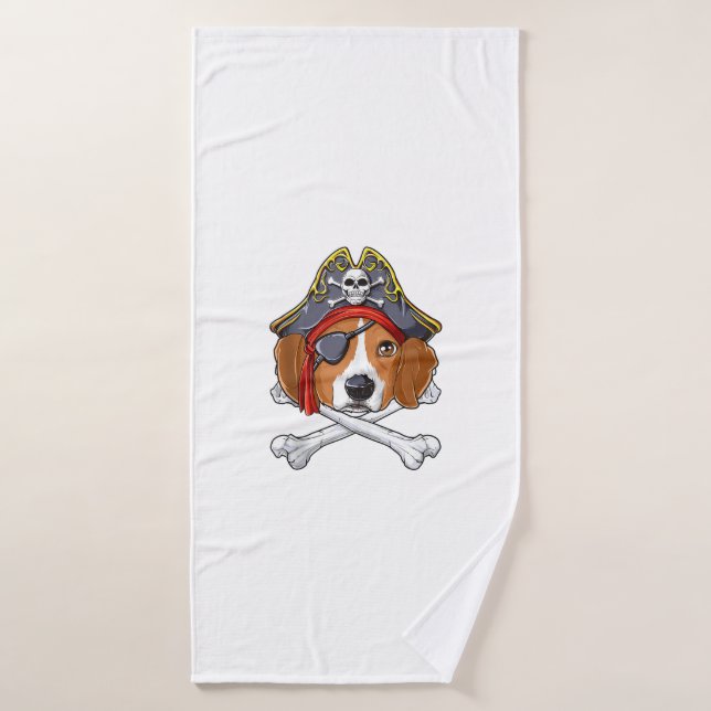 Beagle Costume de pirate Jolly roger Drapeau Croix (Serviette de bain)