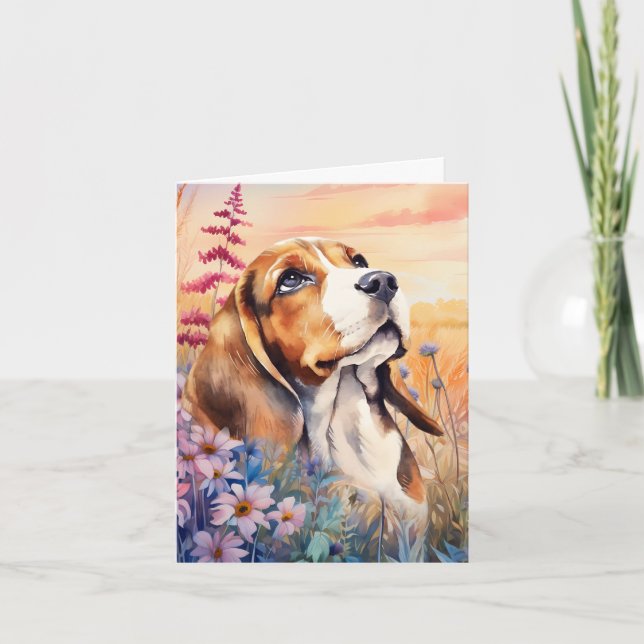 Beagle Dog Lover with Wildflower Meadow (Devant)