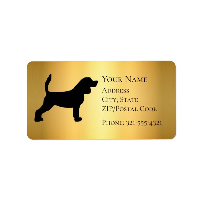 Beagle Étiquette Silhouette (Devant)