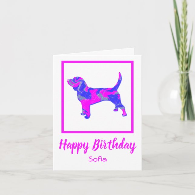 Beagle Hound Dog Funny Carte d'anniversaire (Devant)