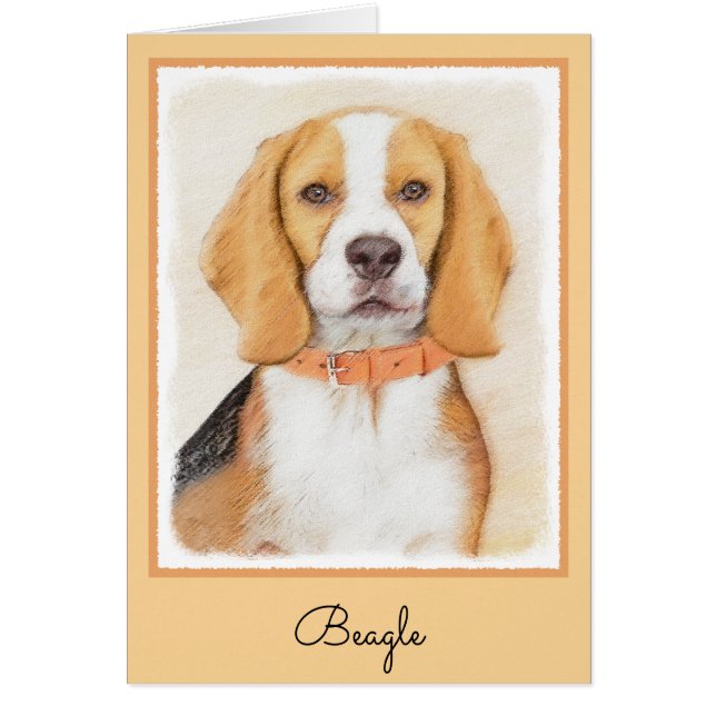 Beagle Hound Dog Peinture Animal Art original (Devant)