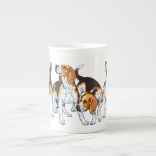beagle hound os china mug