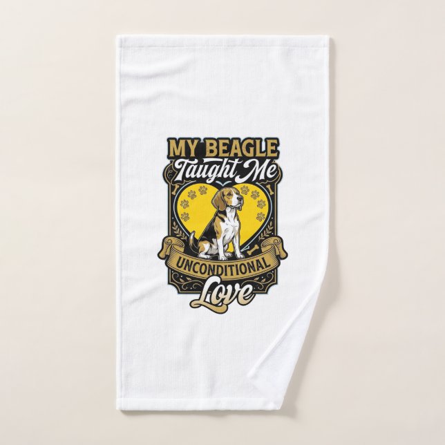 Beagle m'a appris l'amour inconditionnel Chien Cœu (Serviette à main)