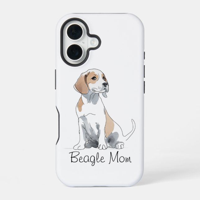 Beagle Maman Premium iPhone 16 Coque (Verso)