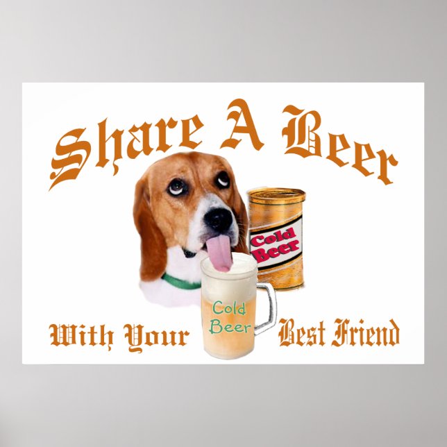 Beagle Partage Une Affiche De Bière (Devant)