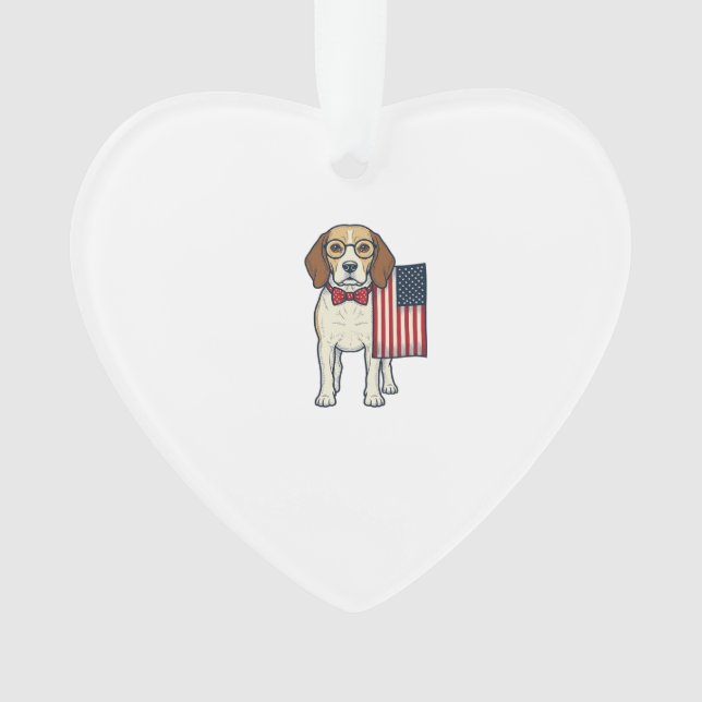 Beagle patriotique avec drapeau vintage vector art (devant)