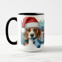 Beagle Père Noël "Définir le bon" café de Noël Mug