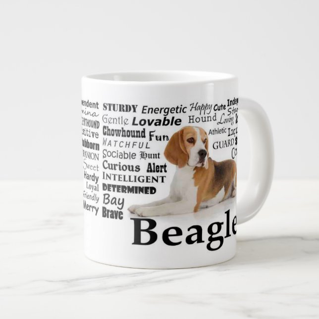 Beagle Traits Jumbo Mug (Devant droit)