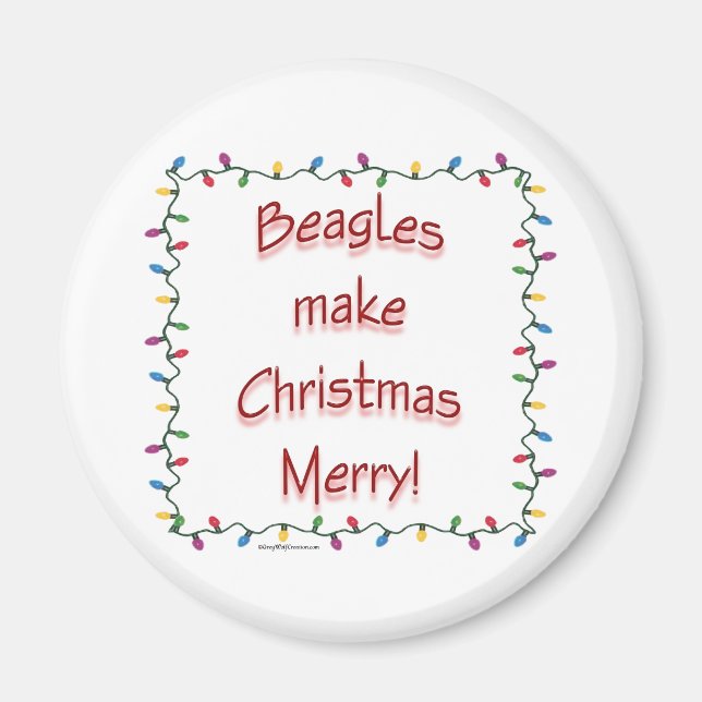 Beagles font Noël Joyeux - Magnet (Devant)