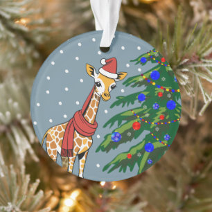 Béanie de la jolie Giraffe et Écharpe avec sapin d