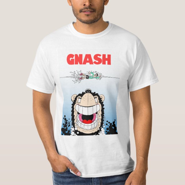 Beano Gnasher Jaws parodie T-shirt homme (Devant)