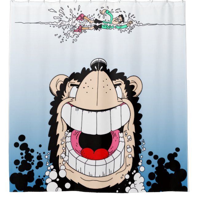 Beano Gnasher "Jaws" parodique rideau de douche 🚿 (Devant)