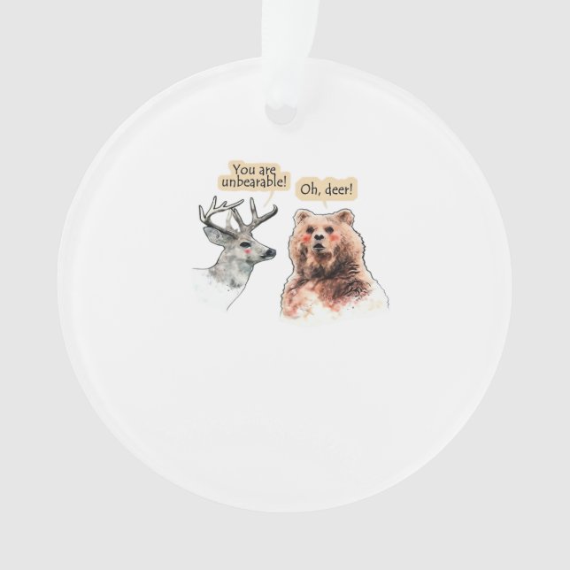Bear And Deer Conversation Funny WAcrylic Ornament (devant)