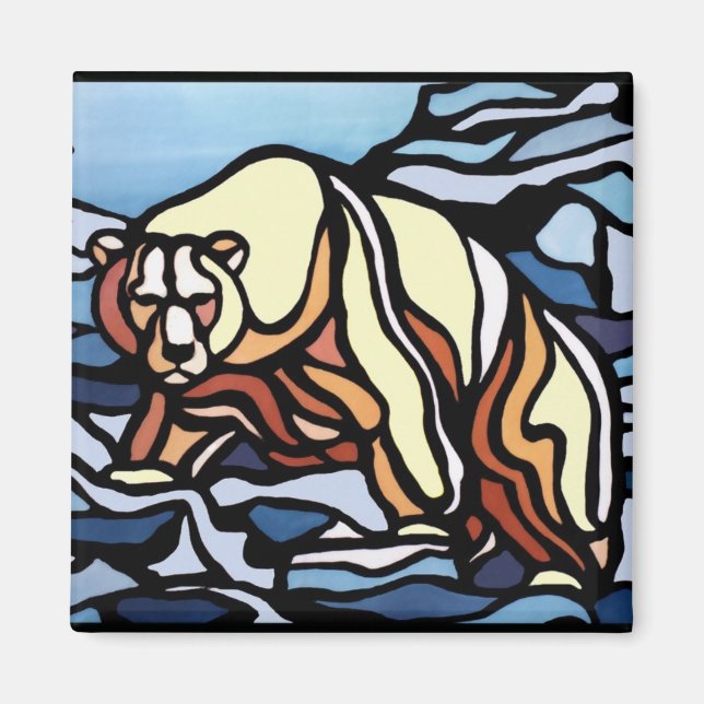Bear Art Frigo Magnet Wildlife Art Magnets (Devant)