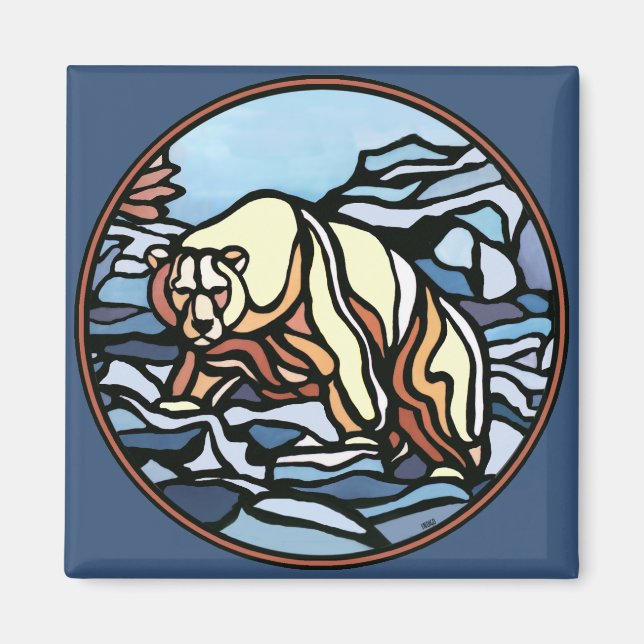 Bear Art Frigo Magnet Wildlife Art Magnets (Devant)