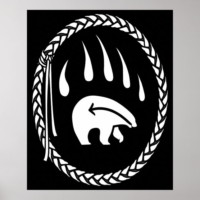 Bear Art Print Tribal Wildlife Poster Prints (Devant)
