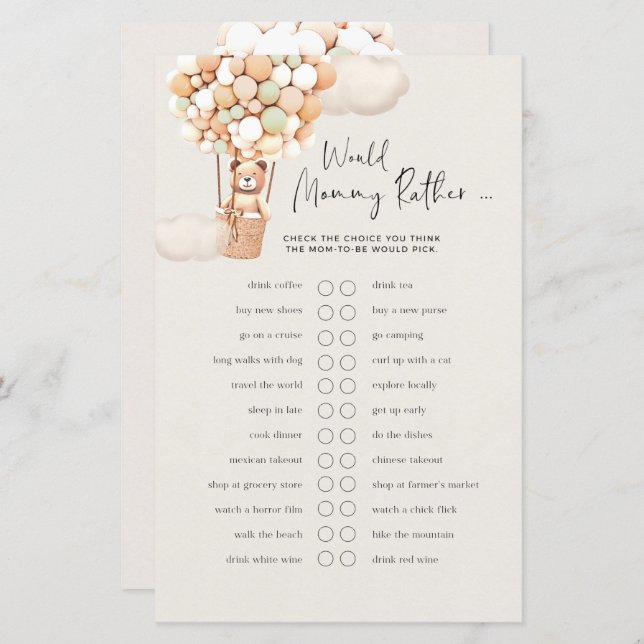 Bear Baby Game - Est-Ce Que Maman Plairait? (Devant / Derrière)