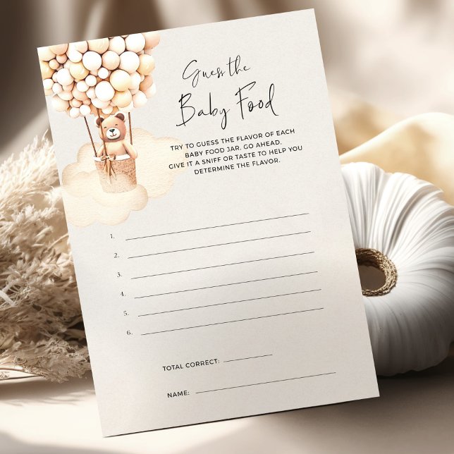 Bear Baby shower Game Guess Baby Food (Créateur téléchargé)