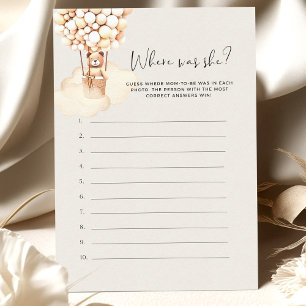 Bear Baby shower Game Où Était-Elle ?