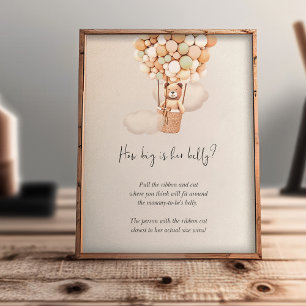 Bear Baby shower Game - Quelle Est La Grosse Taill