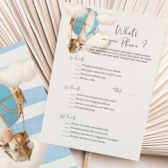 Bear Baby shower Game - What's On Your Phone? (Créateur téléchargé)