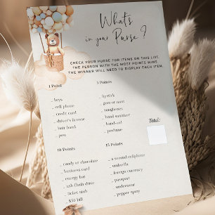 Bear Baby shower Jeu Quoi Dans Votre Porte ?