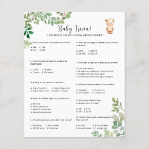 Bear Baby Trivia   Jeu Baby shower