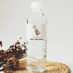 Bear Balloon 1er Anniversaire Étiquette de bouteil