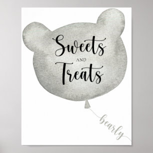 Bear Balloon bonbons et friandises poster baby sho