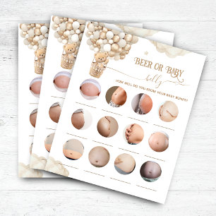 Bear Balloons Baby shower Bière ou Baby Belly Jeu